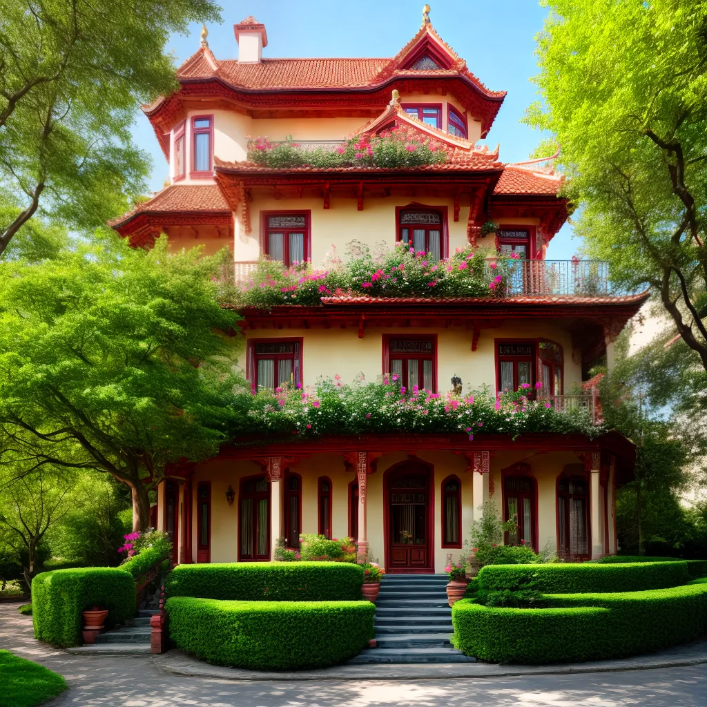 casa art nouveau pintura vibrante