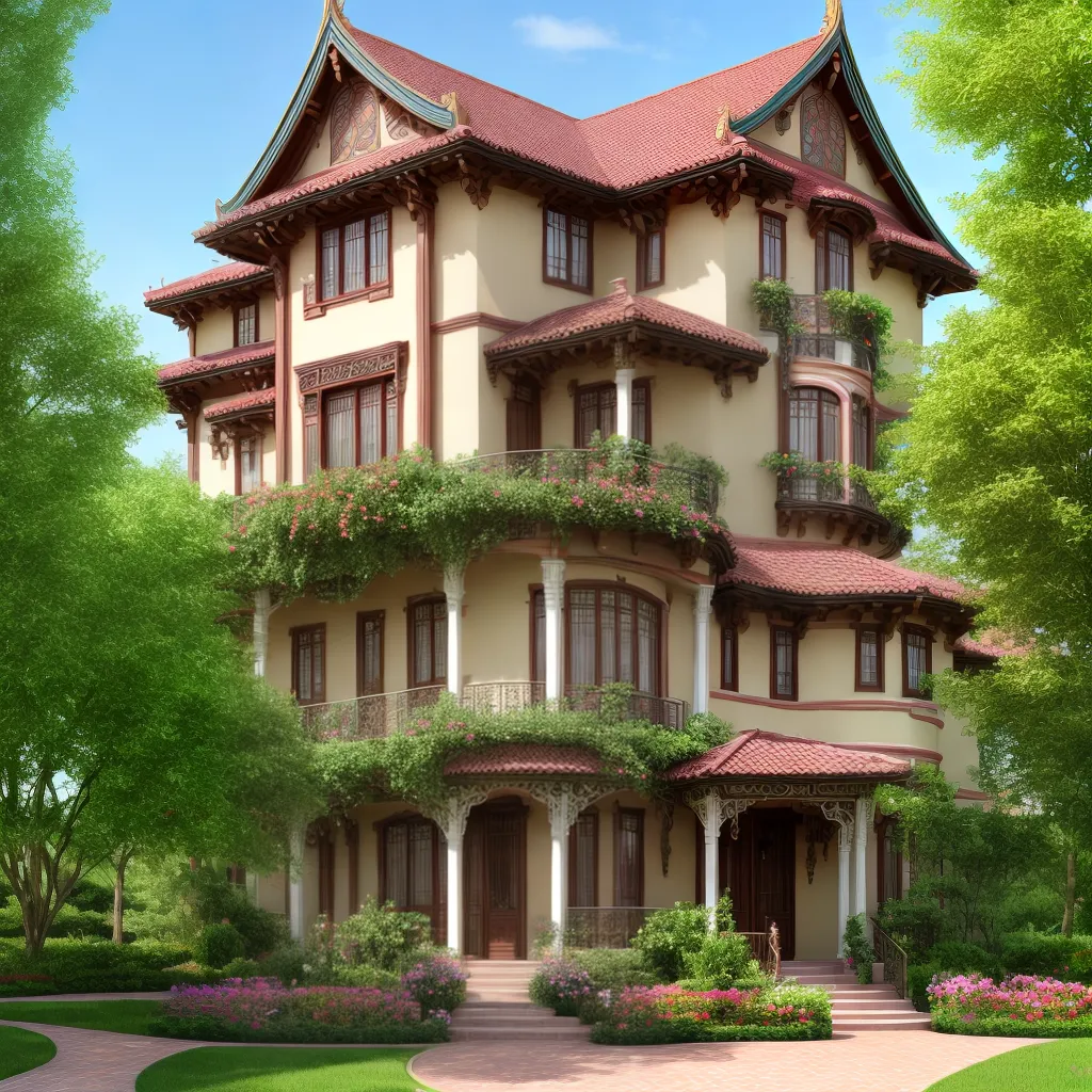 casa art nouveau pintura vibrante 1