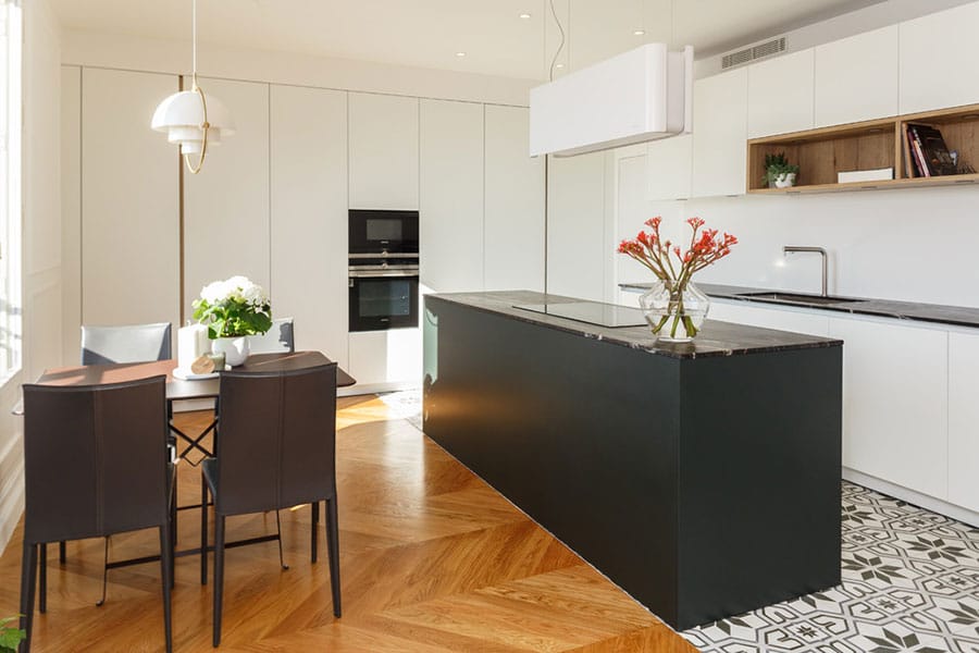 Idéias para um piso de ladrilho hidráulico e parquet n.2