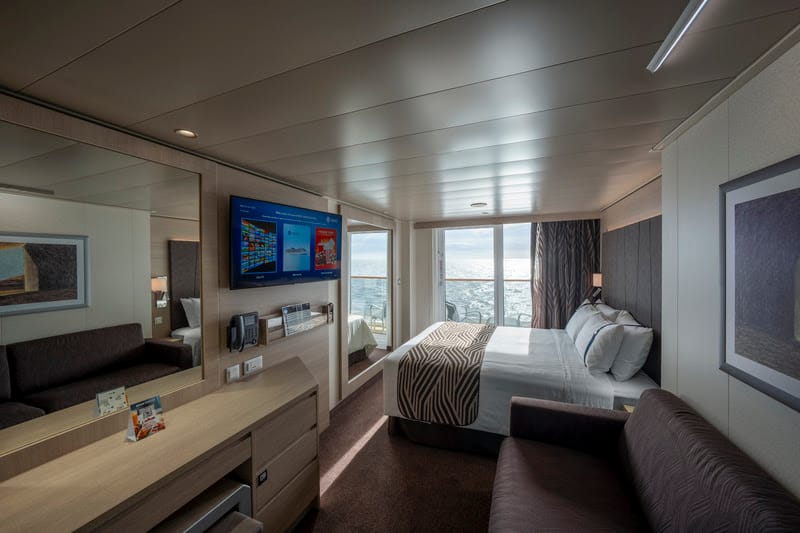 Cabine com varanda da categoria Deluxe do MSC World America